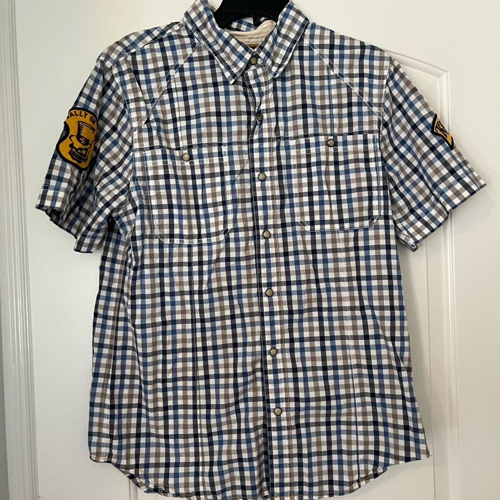 Harley Davidson Patched Shortsleeve Flannel